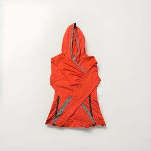 LULULEMON RUN FOR YOUR LIFE PULLOVER HOODIE SIZE 6 RED-ORANGE COLOR LONG SLEEVE